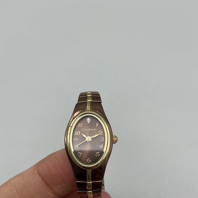 ELGIN gold ingot レディース腕時計 Elgin II Womens Watch 17mm Brown Dial Gold Tone Brown Expansion