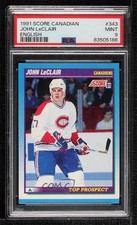 1991-92 Score Canadian Top Prospect John LeClair #343 PSA 9 MINT l7u