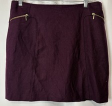 NWT Esprit Mini Skirt Wool Blend Burgundy Classic Winter Work Office Mod Size 10