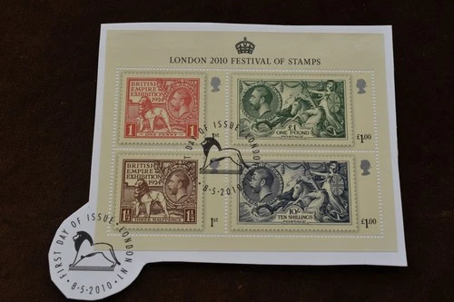 GB London Festival of Stamp 2010 m/s, Commemorative Stamps On Piece, Used ex FDC
