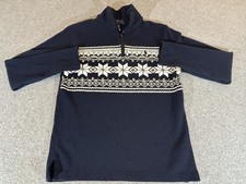 Polo Ralph Lauren Sweater Youth Large Blue Fair Isle 1/4 Zip Pullover 14-16 Boys