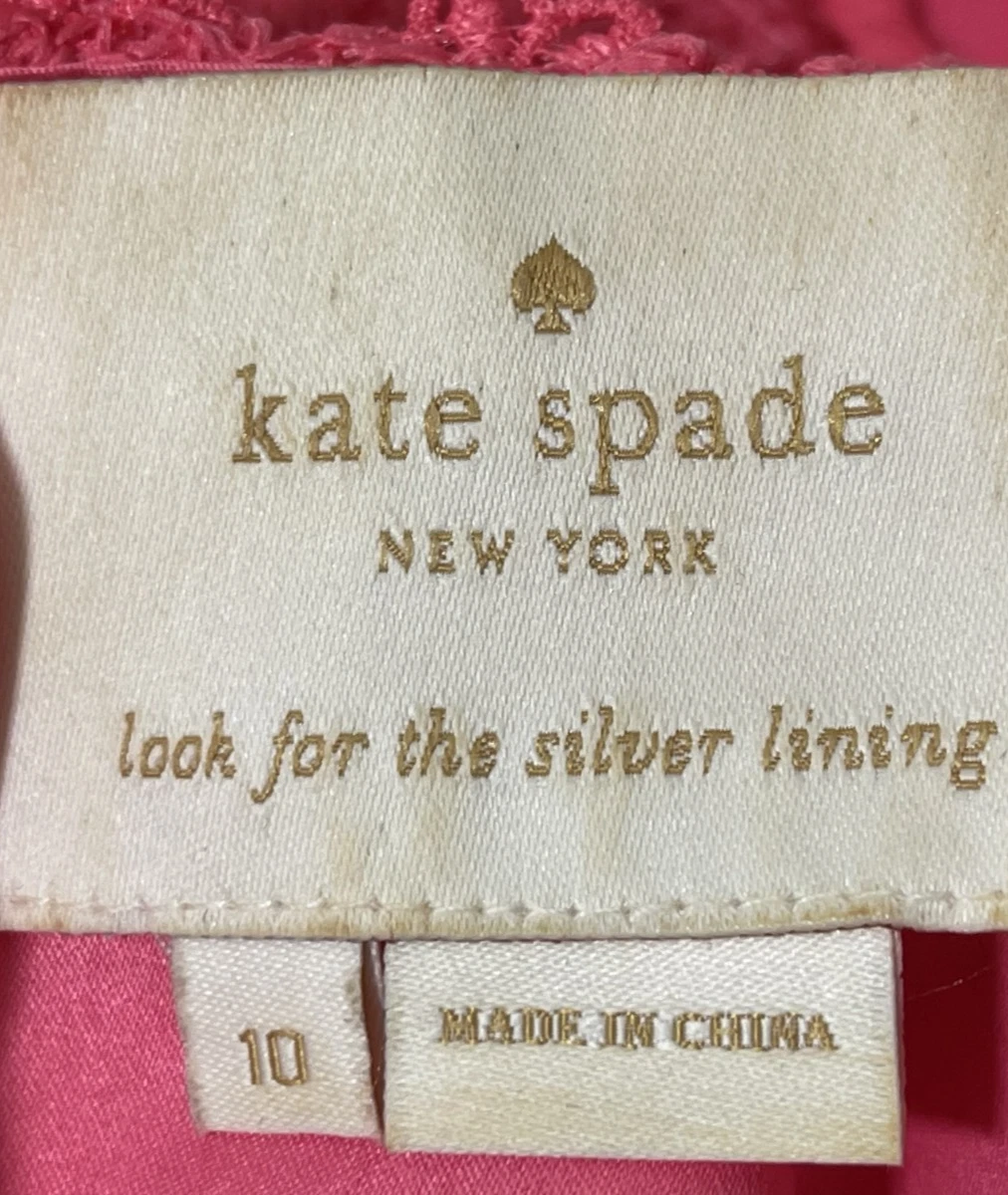 Abito Kate Spade pizzo floreale tubino Shore Thing rosa taglia 10 $348