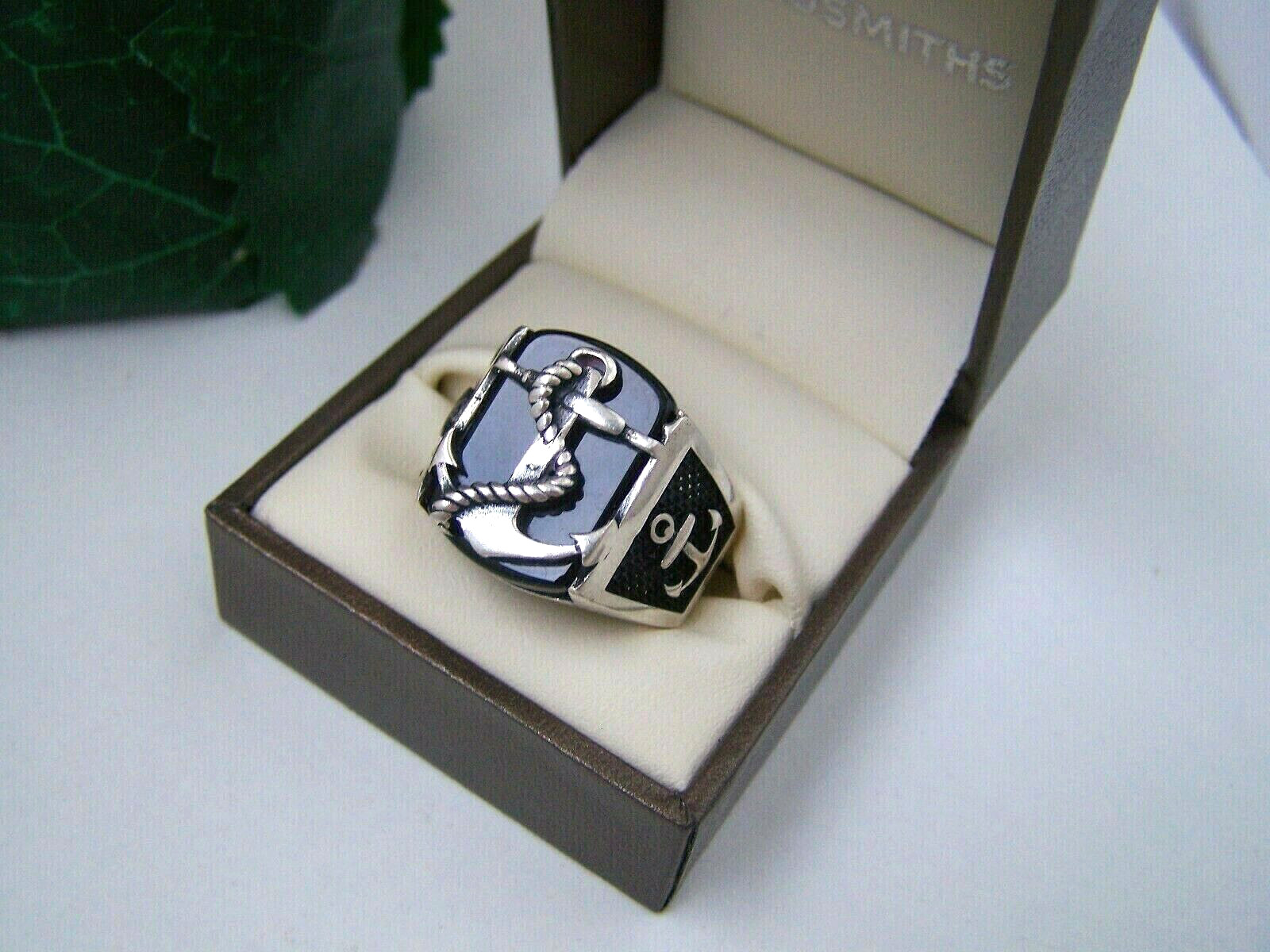 SUPERB 925 SOLID STERLING SILVER ONYX ANCHOR SAIL… - image 5