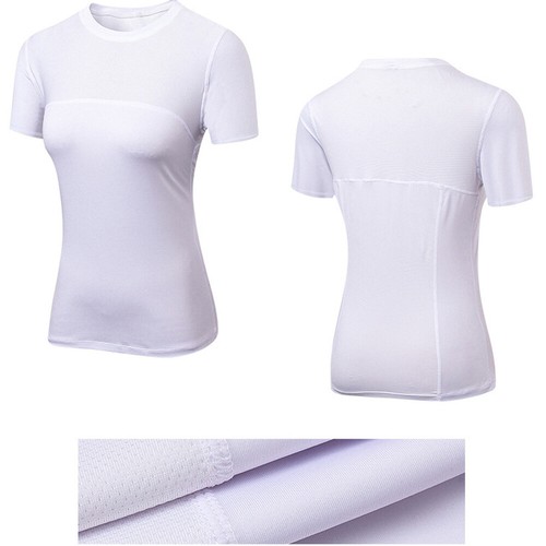 Women Mesh Short Sleeve T-Shirt Yoga Running Training Stretch Activewear Tops - Picture 8 of 17