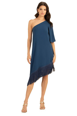 Trina Turk Gull Shift Dress Women's Frills Tassels size Small retail $300