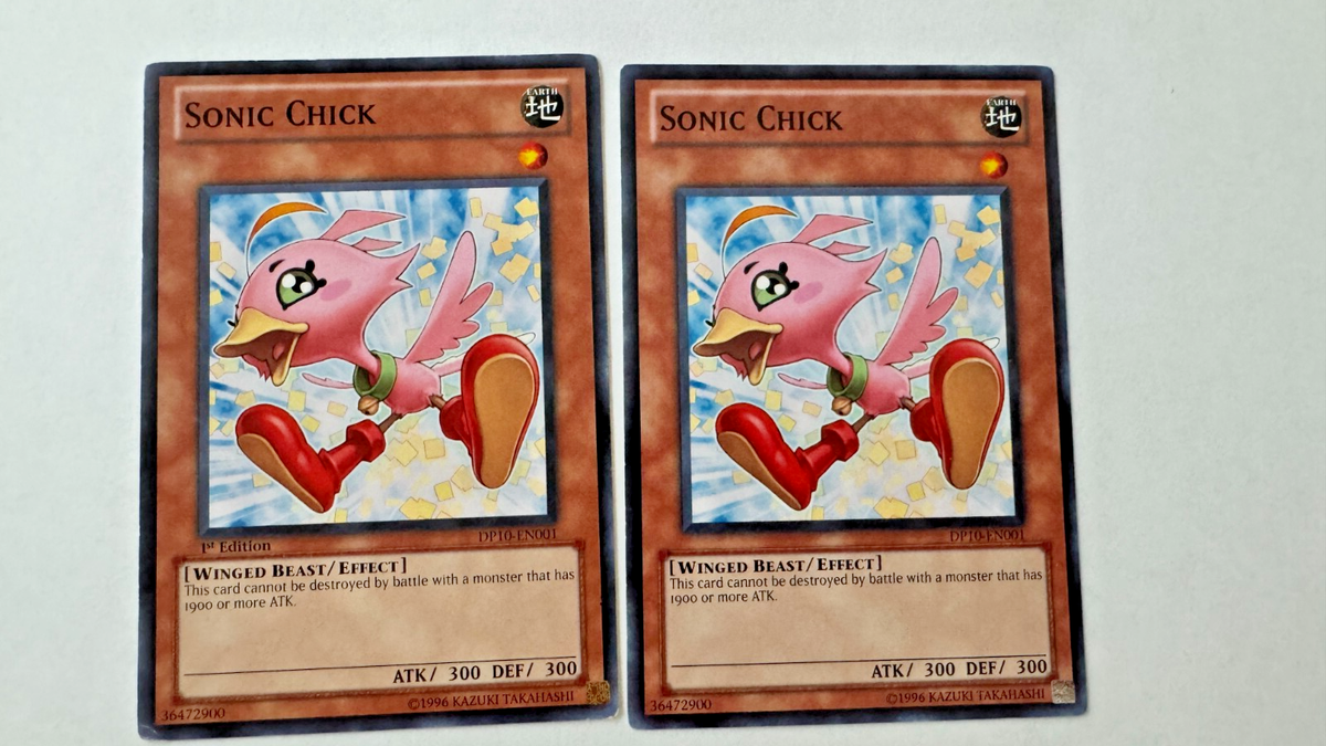 sonic yugioh cards Chick - DP10-EN001 - Common - 1st/Unl Edition - NM/LP All cards will be carefully packed for safe transit Yu-Gi-Oh! - Sonic Stun -