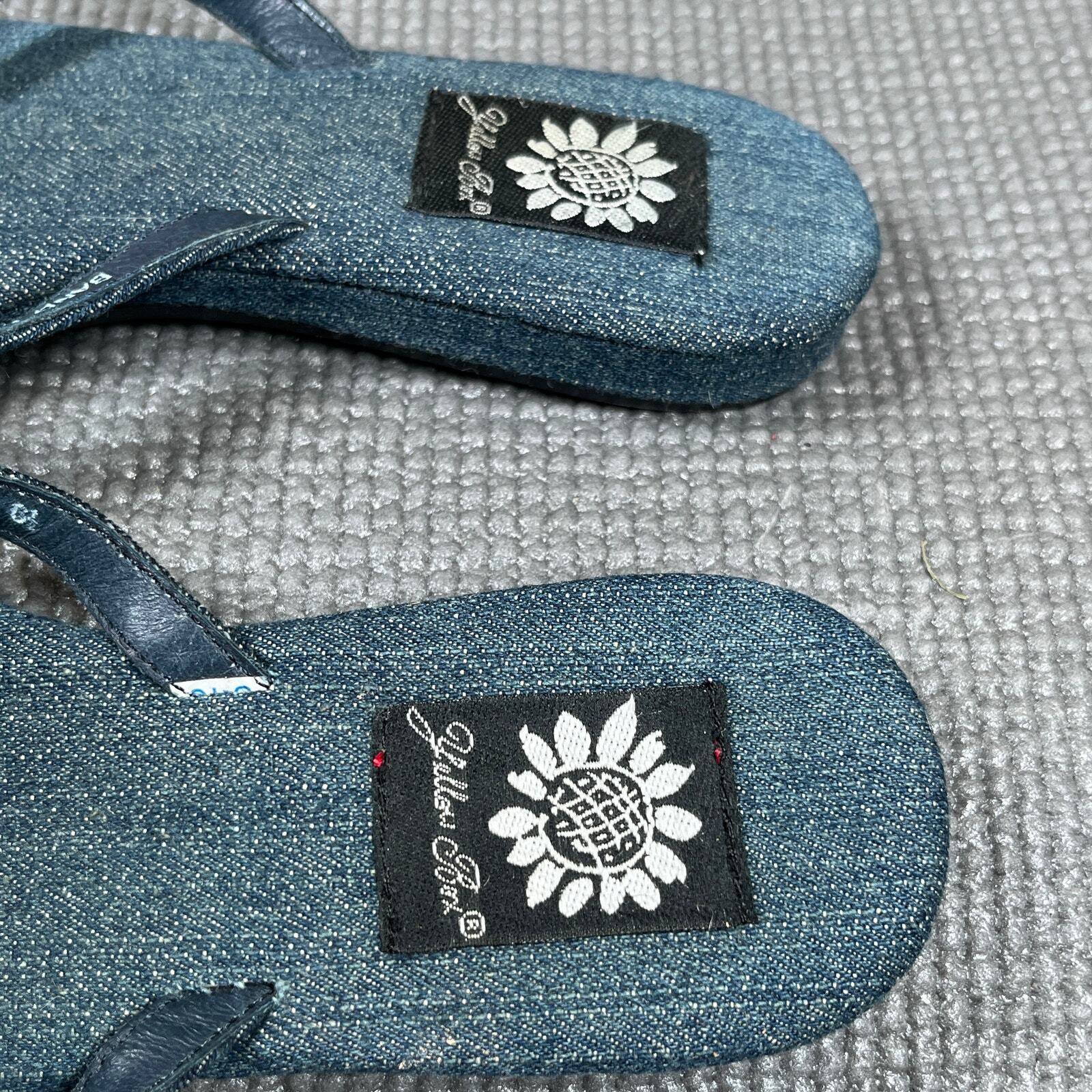 PANTOFOLA D’ORO Ciabatte infradito fascia scatola gialla donna taglia 6 5 blu denim slip on casual