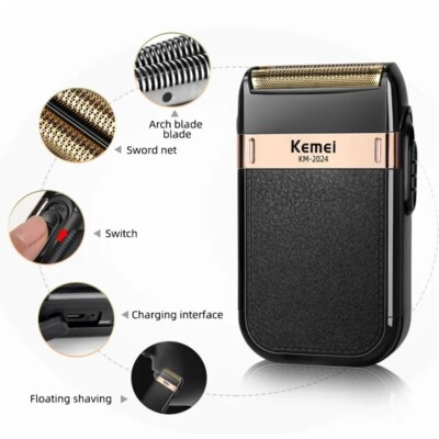 Electric Shaver for Men Twin Blade Cordless Razor USB Shaving Barber Trimmer    