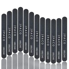 12-Pack Professional Nail Files: Double-Sided 180/240 Grit Emery Boards for