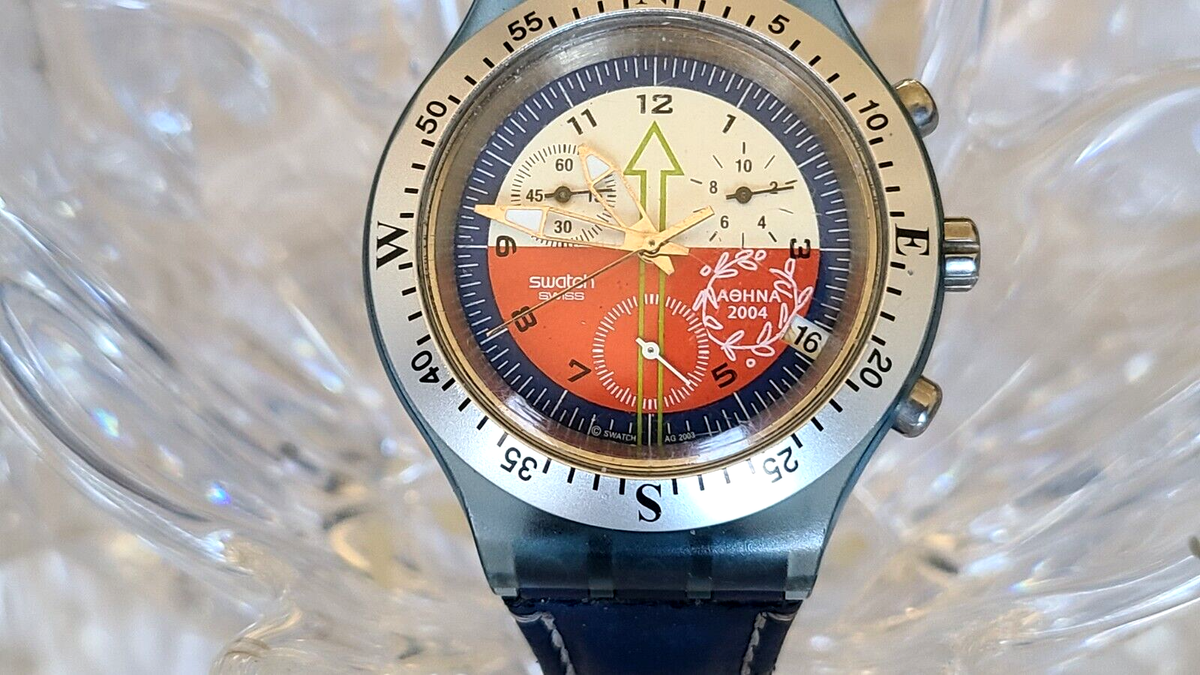 Vintage SWATCH IRONY Olympic Games Athens 2004 Chronograph Quartz 