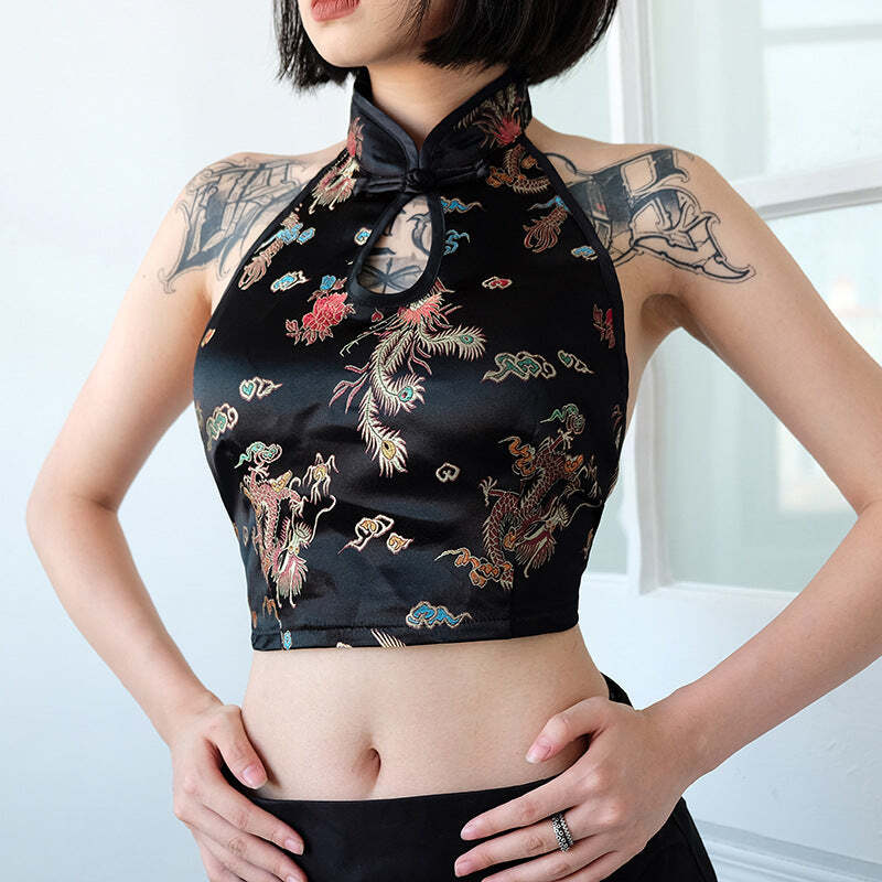 Autumn and winter new camisole women wear Chinese style hanging neck backless se