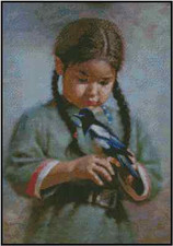 Native American Girl with Bird Counted Cross Stitch Chart No.21-111 