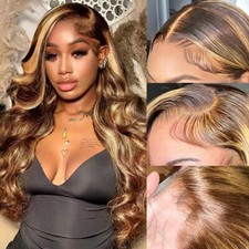 Ombre Wigs Human Hair 4/27 13x4 Body Wave Highlight Lace Front Wig Human Hair