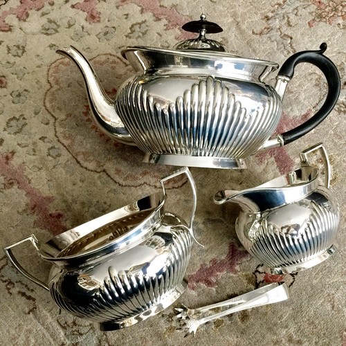 Rare Ornate Antique (1866) English Victorian “Elkington” Silver Plated Tea Set - Picture 9 of 12