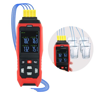 6.96'' Datalogger Thermocouple Thermometer Real-Time Data Logging ADJ Portable