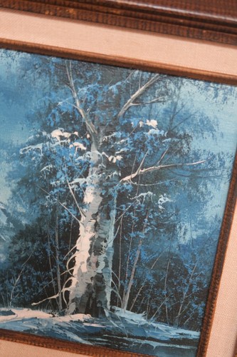 Original Signed F Holzer Oil on Canvas Mountain Forest Landscape Painting Framed - Picture 7 of 10