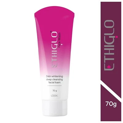 Ethiglo Skin whitening Face Wash 70ml cleansing, whitening with deep cleansing.