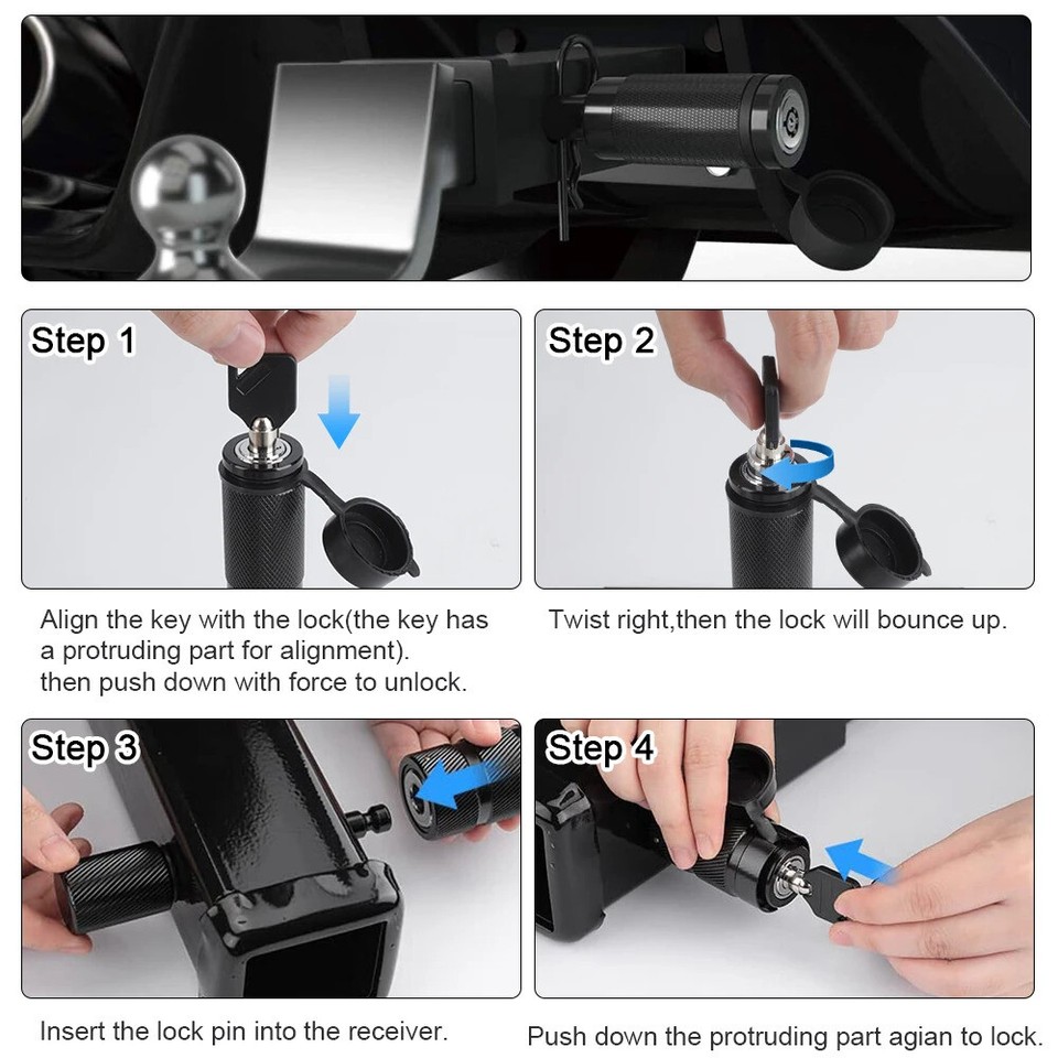 Upgrade 5/8 In Hitch Pin Lock W/Keys For RV Truck ... – Grandado - Foto 8