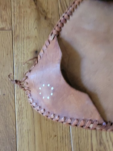 Leather Tripod Saddle Cover Needlepoint Horse Flowers Country Decor - Picture 6 of 7