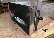 14 X 24 X 24  W/4” Filter Rack Return Air Duct Plenum-26 Gauge, HVAC Duct Work