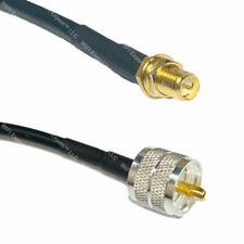 USA-CA LMR195 RP-SMA FEMALE to PL259 UHF MALE Coaxial RF Pigtail Cable