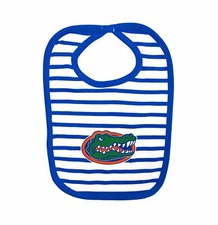 Florida Gators Striped Bib Newborn Baby 100% Cotton Zelcro Closure NEW