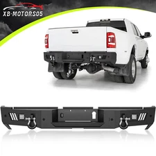 Fits For 2019-2024 Dodge Ram 2500 3500 Rear Bumper With 2× LED Lights & D-rings