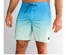New HURLEY sz 30 Phantom Classic 18" blue ombre board shorts swim trunks