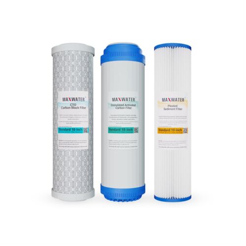 Max Water Whole House Water Filter Replacement Set Pleated Sediment + GAC + CTO - Picture 1 of 9