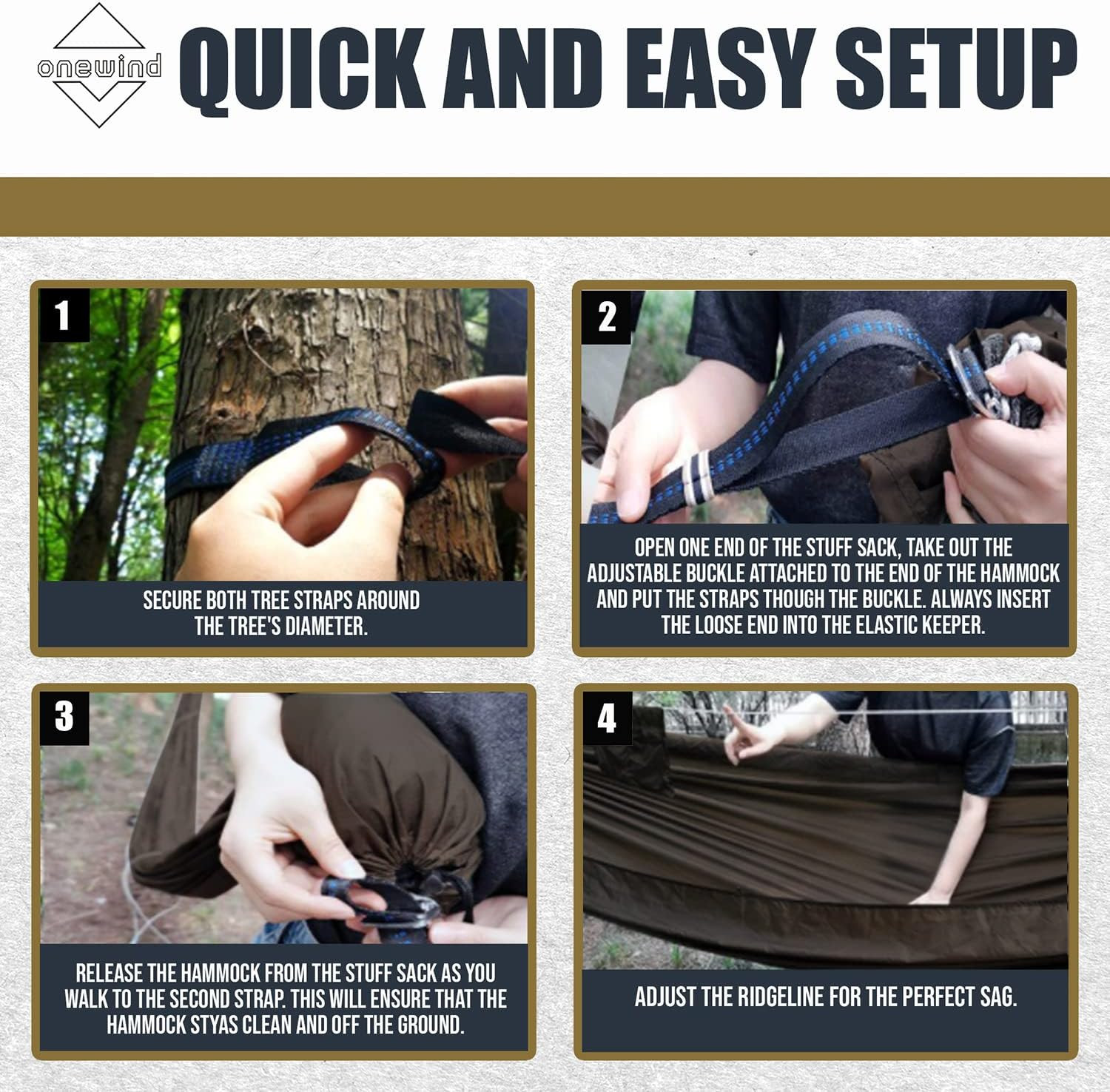 11Ft Camping Hammock with Mosquito Net and Adjustable Ridgeline, Lightweight Por