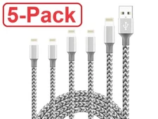 5-Pack Fast Charger Cable Heavy Duty For iPhone 14 13 12 11 XR 8 7 Charging Cord