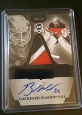 2018-19 UD THE CUP MACKENZIE BLACKWOOD ROOKIE TRI-LATERALS AUTO PATCH SSP 5/13🔥