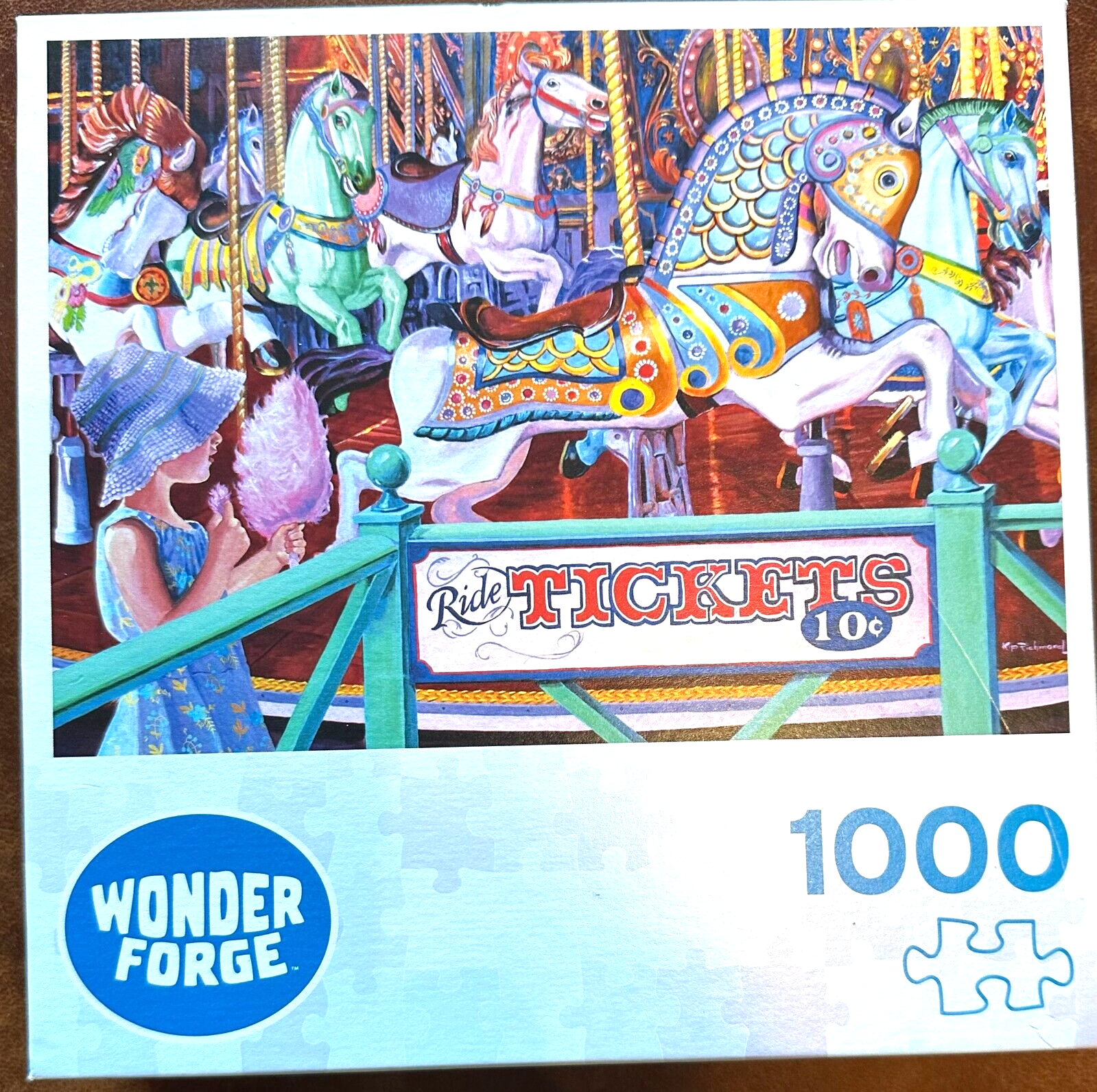 Cotton Candy Carousel HTF COMP 1000 pc Puzzle Ferris Wheel Cotton Candy Girl