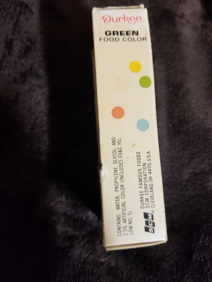 Vtg Durkee Green Food Color In Box NOS 1 Oz - Image 2 of 4