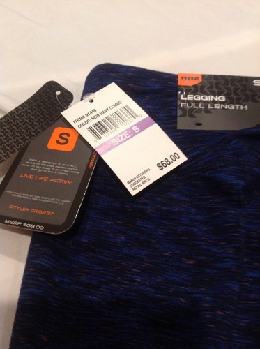 RBX WOMEN SIZE S/P Full Length Leggings Blue W/ Speckles NWT - Picture 6 of 7