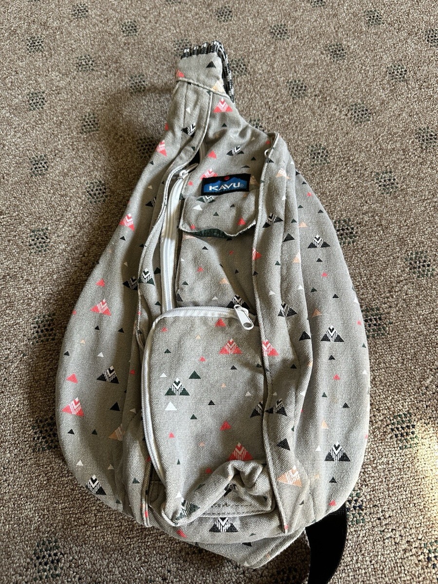 Kavu Rope Bag Canvas Sling Backpack Outdoor Travel Gray Retired