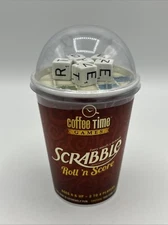 Hasbro WS Game Company Compact Scrabble Roll 'n Score  Coffee Time Game Cup New