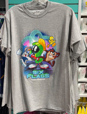 Six Flags Magic Mountain Looney Tunes Marvin Bugs Taz Tweety T-Shirt Size S-XL*