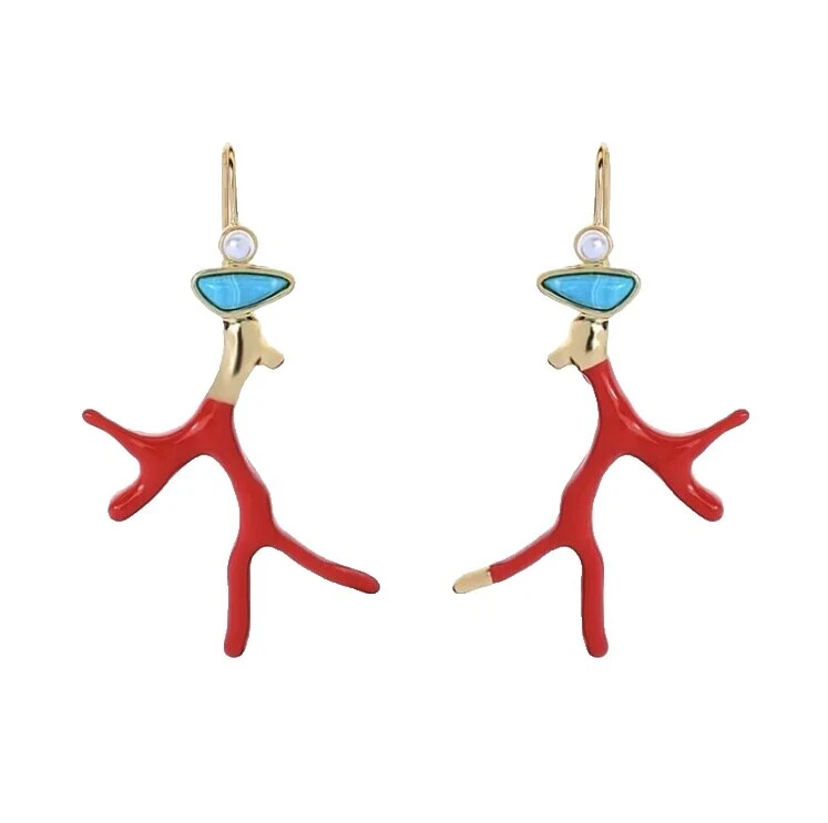 Turquoise Enamel Turquoise Fashion Earrings