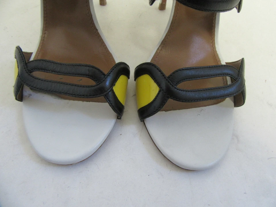 AQUAZZURA многоцветный firenze кожи и лакированная кожа сандалии каблуки размер 39,5 - Изображение 3 из 4