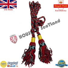 Great Highland Bagpipe Drone Cord in Royal Stewart - Scottish Bagpipe Silk Cord