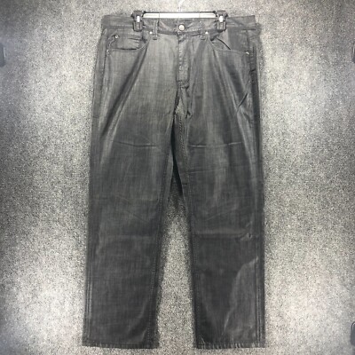 Perry Ellis Jeans Mens 36x32 Black Denim Pants Straight Casual