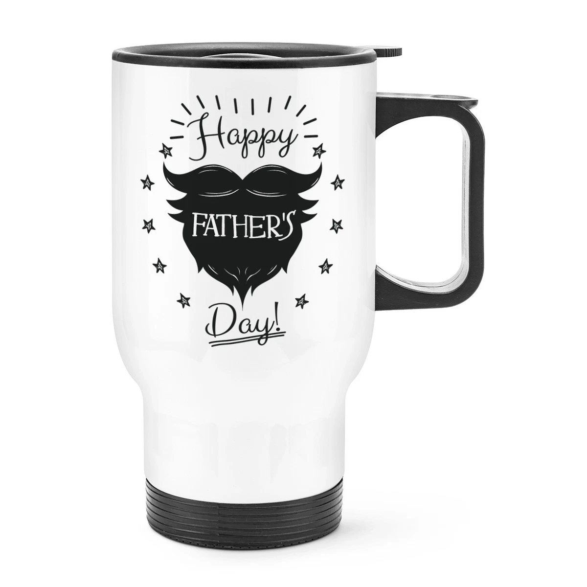 Happy Father s Day Beard Travel Mug Cup With Handle Funny
