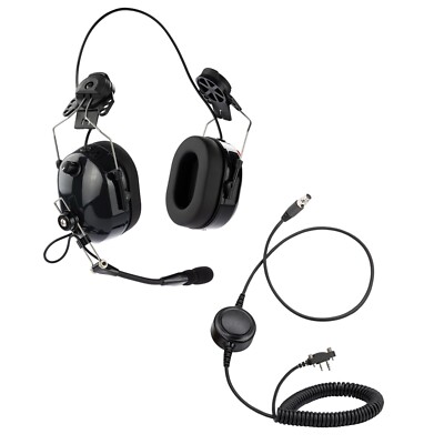 ArrowMax ASH1042-BK-I2 Hard Hat Headphone for ICOM IC-F1000/F2000 IC-F11 IC-V8