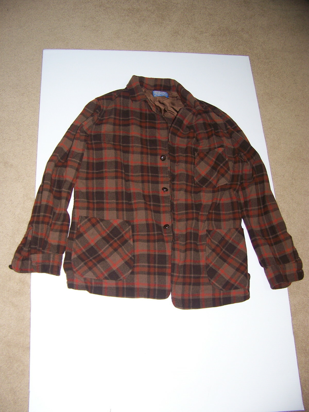 PENDLETON WOOL BUTTON FRONT SHIRT MENS MEDIUM BRO… - image 1