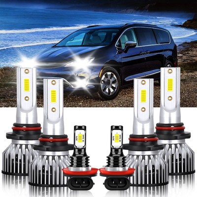 For Chrysler Pacifica 2017-2020 Combo LED Headlight Hi Lo+Fog light 6000K Bulbs