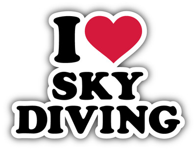 I Love Sky Diving Car Bumper Sticker Decal 5'' x 4''