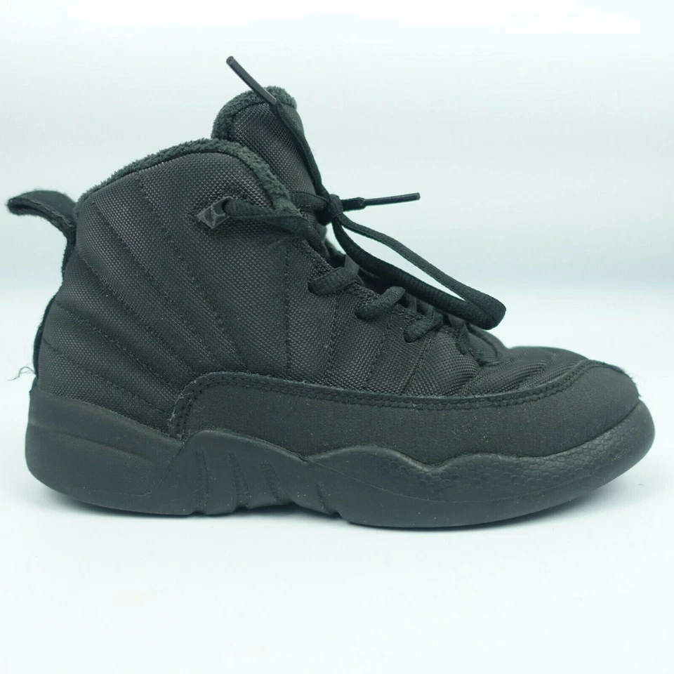 Zapatillas negras preescolares Nike Air Jordan Retro 12 para niños talla 13C Foto 2 de 4