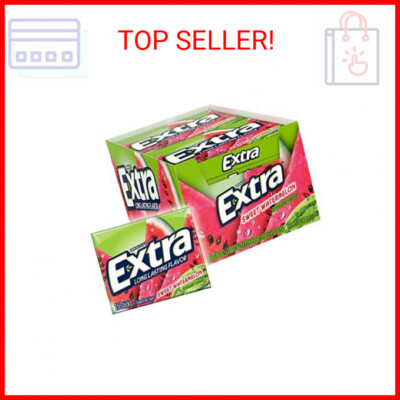 EXTRA Gum Sweet Watermelon Sugarfree Chewing Gum, 15 Pieces (Pack of 10)