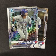 2021 Bowman Chrome Mega 1st Austin Martin BCP-87 Mojo Refractor + Base Lot Twins